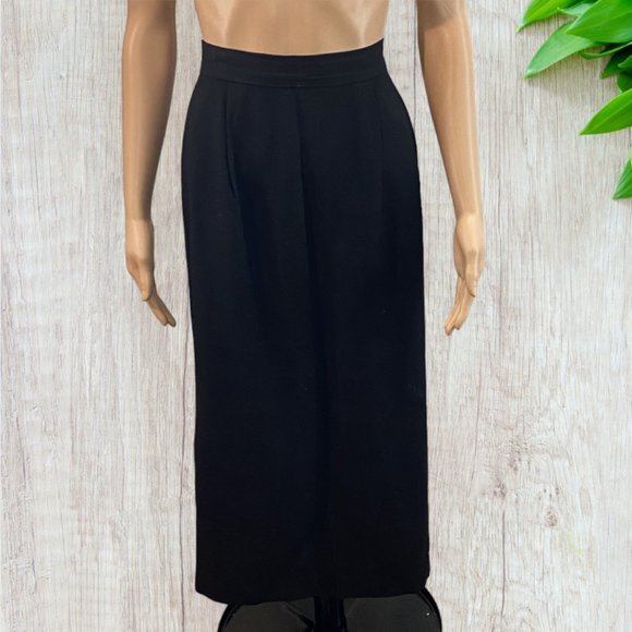 VINTAGE CASUAL CORNER -- Midi Skirt, Black, Part Wool, Back Zip - Picture 1 of 13